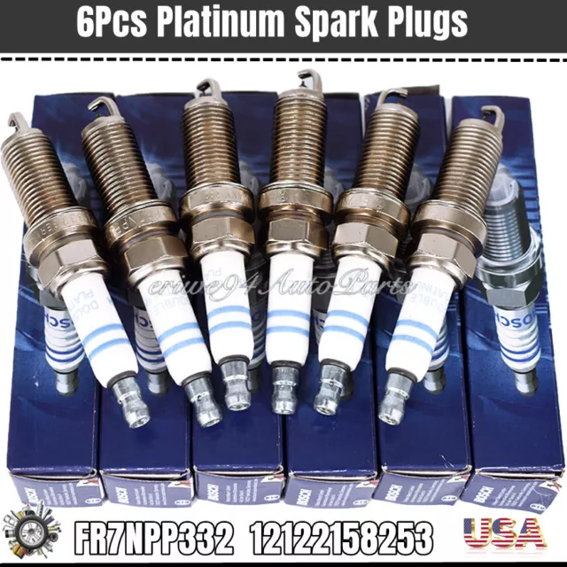 6PC FR7NPP332 Spark Plugs Platinum 12122158253 For BMW X3 X5 328i 528i 525i 530i
