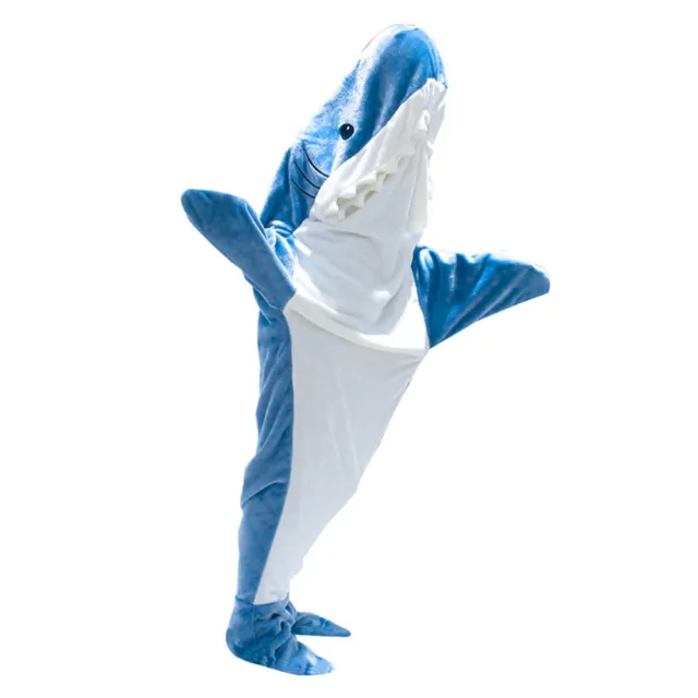 Felpa con cappuccio coperta squalo cartoni animati bellissimo sacco a pelo a forma di squalo per viaggi a casa