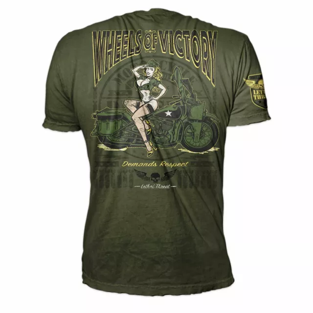 Lethal Threat Vintage Velocity Räder Von Sieg Stift Up Armee T-Shirt VV40168