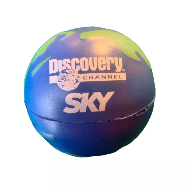 palla SKY DISCOVERY CHANNEL gomma gadget TV pubblicità cm20 circonferenza