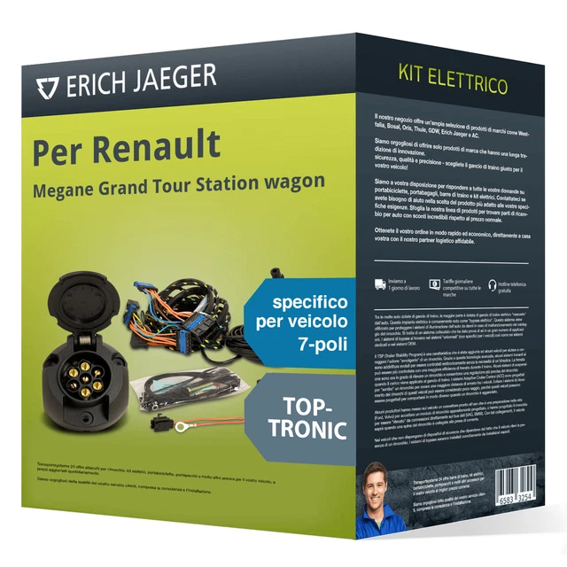 e-kit spec. 7 poli adatto per RENAULT Megane Grand Tour Station wagon 16- Jaeger