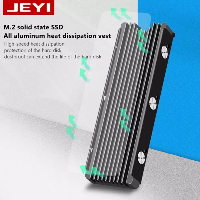 JEYI M.2 NVME NGFF 2280 SSD Heatsink Computer Cooling Thermal Pad (Black)