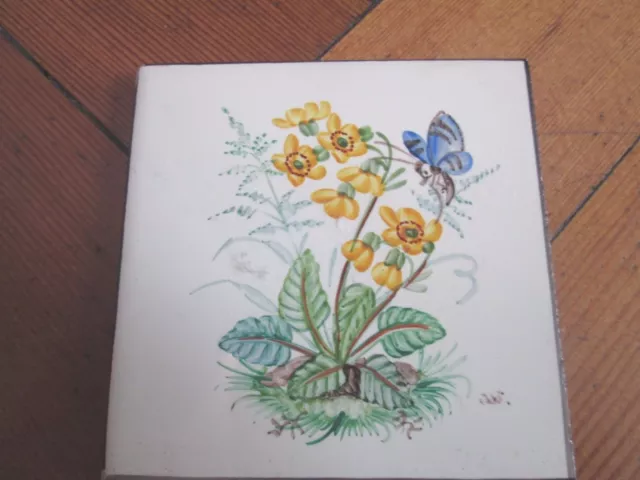 Old Decorative Tile Hand Painted