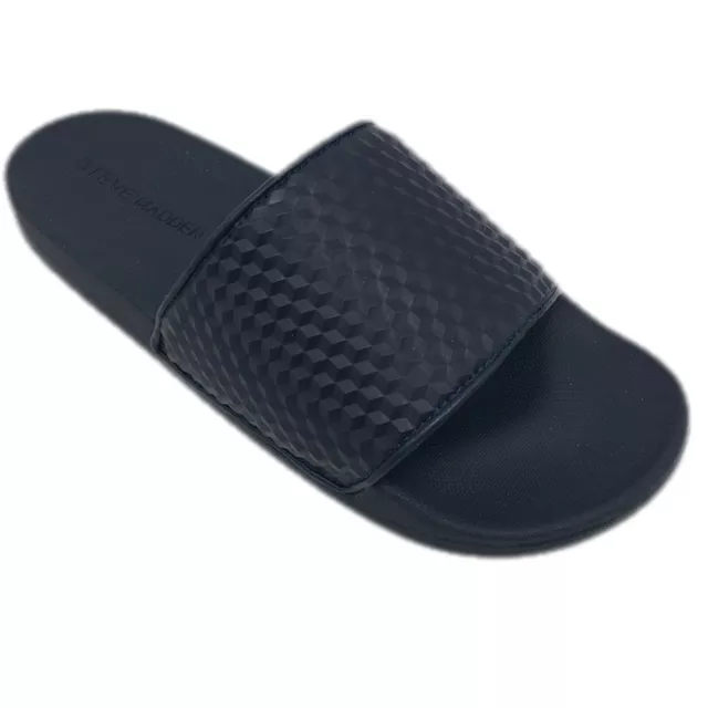 Steve Madden Womens Riptide RIPT01M1 Slip On Navy Blue Slide Flat Sandals Size 7