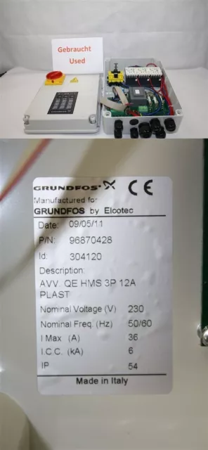 Grundfos Avv Qe Hms 3P 12A Elcotec Pompe Contrôleur Commande de Pompe