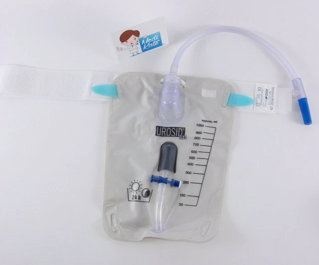 5 Sachets à Urine Stériles 4000 Ml (4L) - Extra Large 120 Cm - Marque Asid Bonz