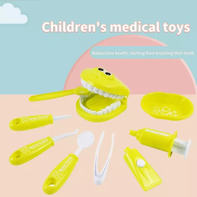 Arztkoffer Spielzeug für Kinder Holz ab 3 jahre, Zahnarztspielesatz im Koffer 9-