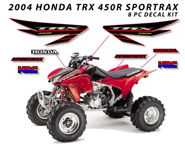 Full ATV Graphic Kit Decals For Honda TRX450R 2006-2019 – Glossy Vinyl Stickers