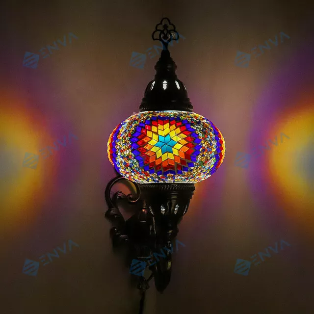 Applique murale turque Style marocain mosaïque multicolore lampe grand Globe