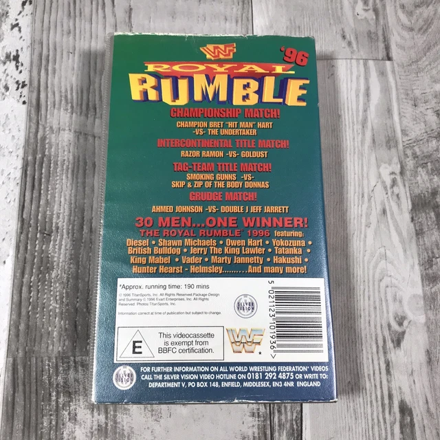 WWF ROYAL RUMBLE 1996 VHS Tape Vintage Wrestling Video £8.95 - PicClick UK