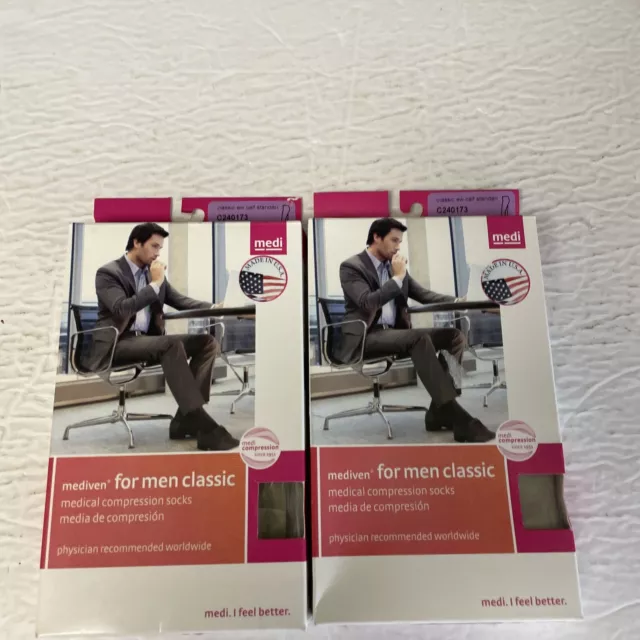 Mediven For Men Classic 30-40 mmHg, Calf Compression Stockings CT Tan 3 Lot Of 2