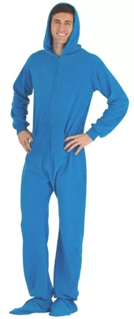 Schlafoverall Einteiler Strampler Jumpsuit Erwachsene Fleece Blau ZFL-107-AH XS