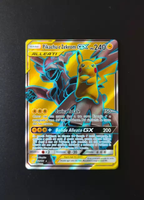 Carta Pokemon PIKACHU E ZEKROM ALLEATI GX 33/181 GIOCO DI SQUADRA N35  UPDATE