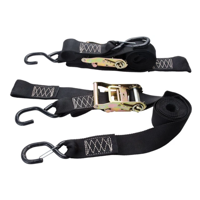 Rider Cargo Ratchet Soft Loop Wide Tie Downs W/Carabiner Black 162-484-0001
