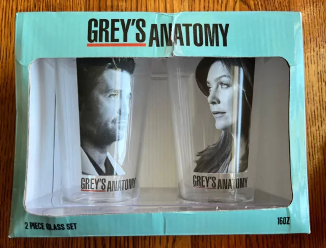 Grey's Anatomy 2 Piece Glass Set Collectible by Loungefly Greys Anatomy TV Show