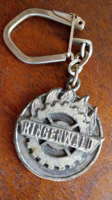PORTE Clés CLE PUBLICITAIRE - RINGENWALD STRASBOURG caoutchouc incendie - métal