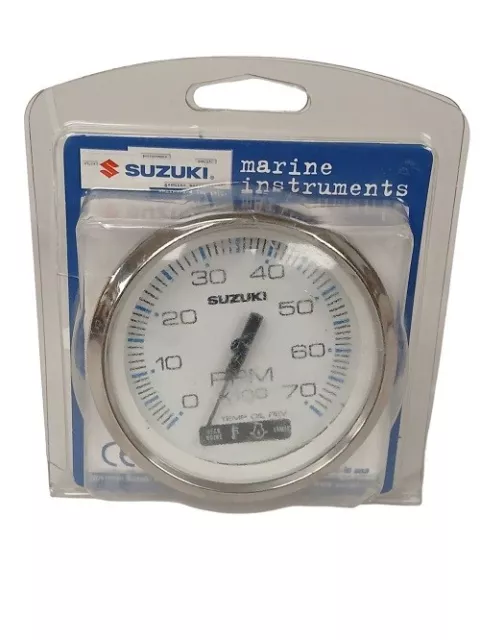NEW Suzuki MARINE 99105-80101 Tachometer with 4-Stroke Monitor Functions, White