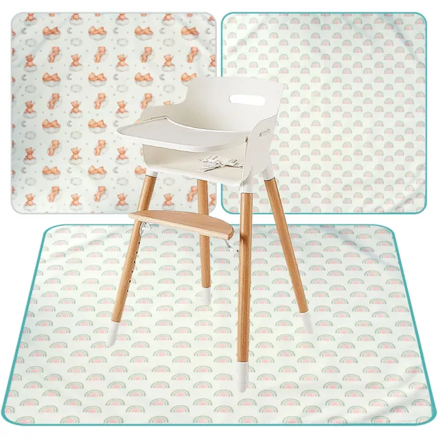 Baby Dining Chair Mat Anti Slip High Chair Mat Waterproof Floor Protector Pad.h