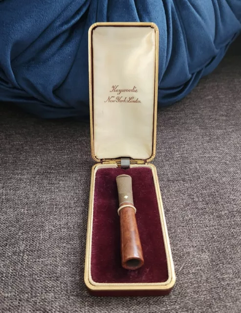 Kaywoodie pipe Holder Impotred Briar New York London tobacciana Cigar Velvet Cas