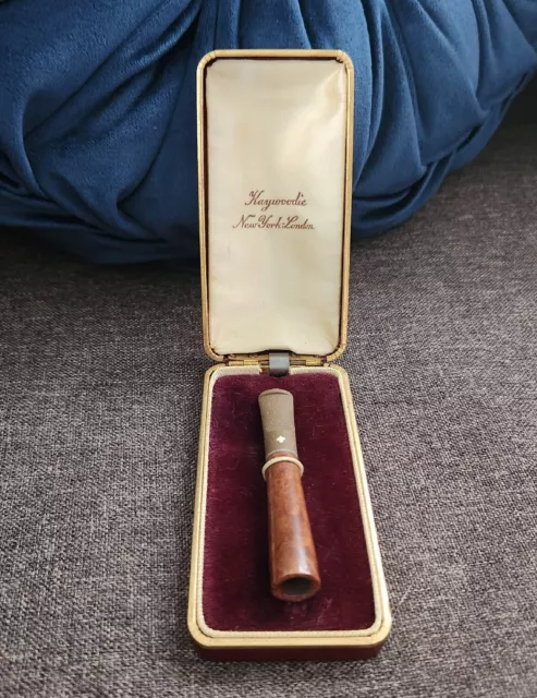 Kaywoodie pipe Holder Impotred Briar New York London tobacciana Cigar Velvet Cas Kaywoodie pipe Holder Impotred Briar New York London tobacciana Cigar Velvet Cas