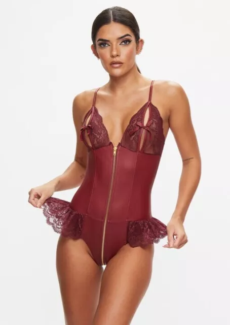 Ann Summers Sexy Tasha Crotchless Peep Teddy/Body Size Small New