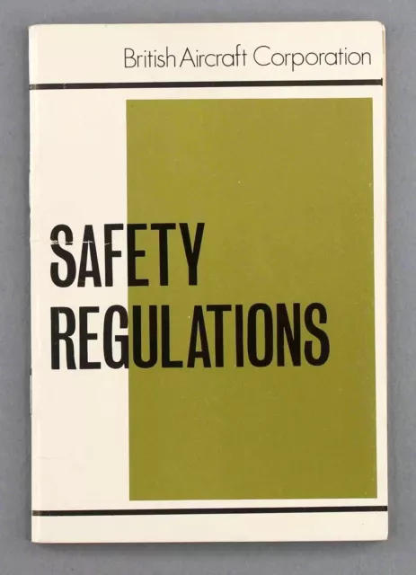 Bac British Aircraft Corporation Safety Regulations Vintage Booklet 1970