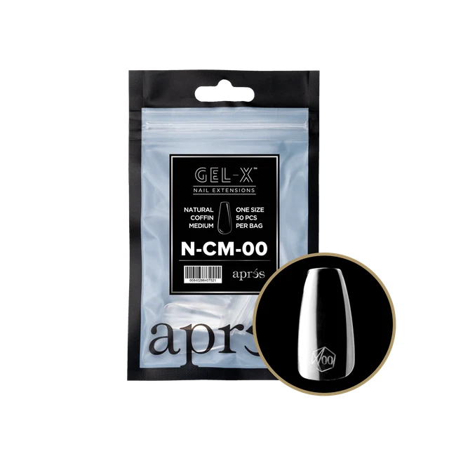 APRES GELX NATURAL Coffin Medium Refill 50pc *Pick Any Sizes* 8.99