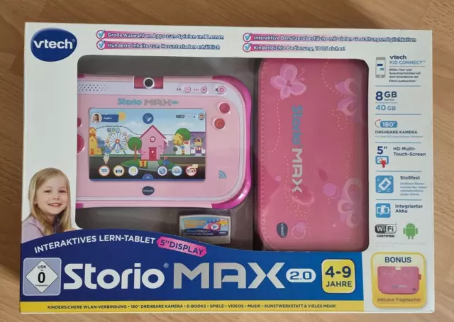 VTECH Storio Max 2.0 Lern-Tablet Mädchen pink rosa inkl. Tragetasche