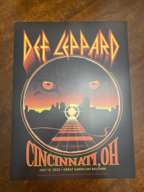 New Def Leppard Cincinnati Ohio July 15 2022 Stadium Concert Tour Poster Rare (2