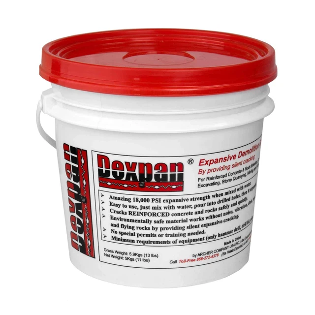 Expansive Demolition Grout 11 Lb. Bucket for Rock Breaking Concrete to F