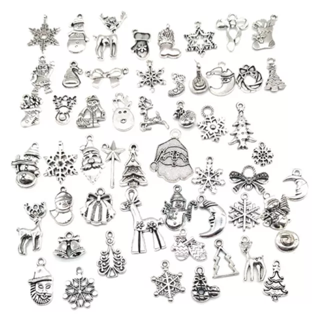 100Pcs Christmas Charms Wholesale Bulk Lots Tibetan Silver Bead Jewelry TB 2