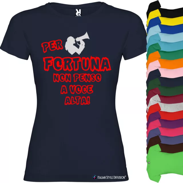 T-shirt personalizzata donna Per fortuna non penso a voce alta