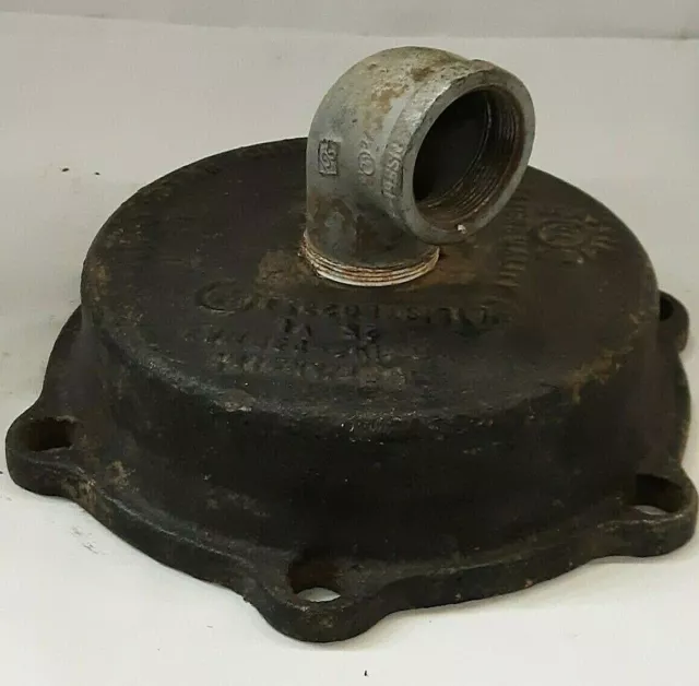 Ulc 10-1/2" Cast Iron Pump Cap W/2" 90° Fitting 230 Psi Max 2381