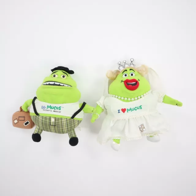 Mucinex Mr and Mrs Mucus Bride and Groom 8" Plush Pharmaceutical Promo EUC