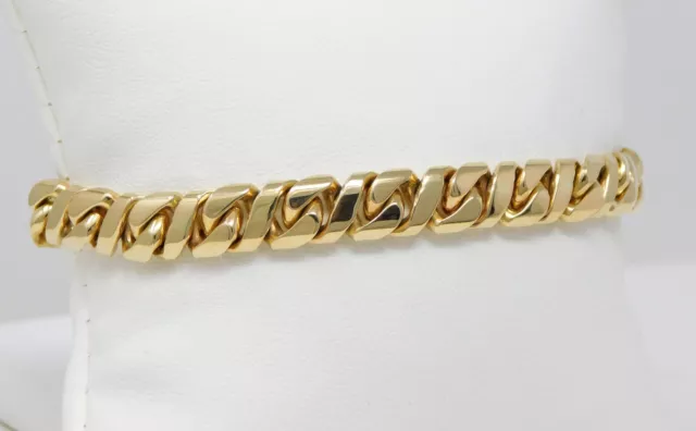 14 kt Gold Stylized Figure 8 Cuban Flexible Link Bracelet 7.5" B4720