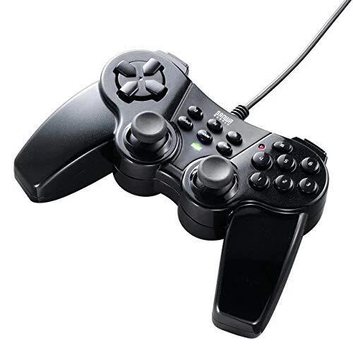 Sanwa Direct USB Gamepad 16 Buttons 400-JYP62UBKX Black with Glitter Approx. 2m