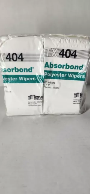 1200 Texwipe TX404 Absorbond Dry Nonwoven Polyester Cleanroom Wipers 4 x 4" NEW