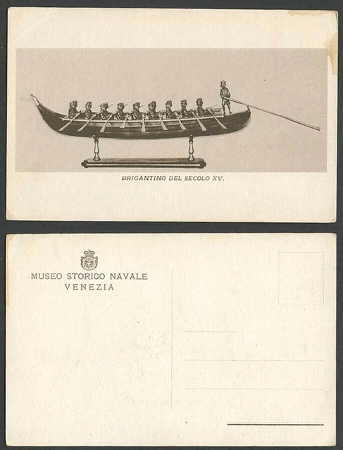 Italien Boot Brigantine des 15. Jahrhunderts, Museum Storico Navale Venedig alte Postkarte