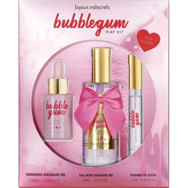 Bijoux Indiscrets - Bubblegum Play Kit Con Aceite, Gel & Brillo De Labios Envío