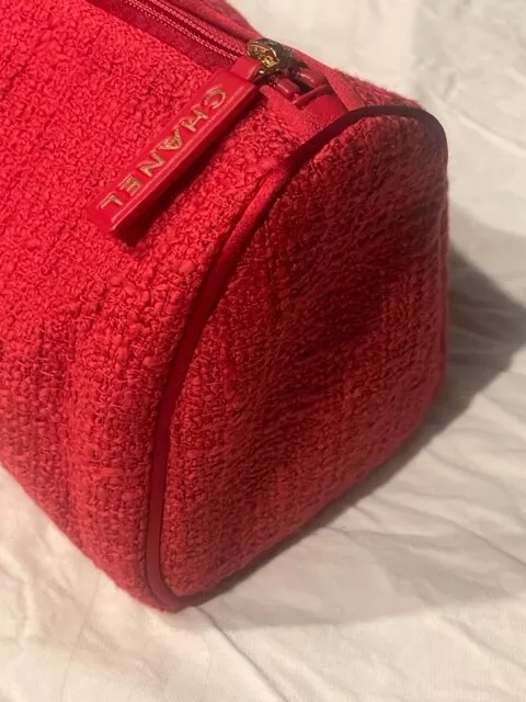 UN SOLO Organizador de Bolso de Paño Chanel Terry Bolso de Inodoro Hecho en Italia Rojo