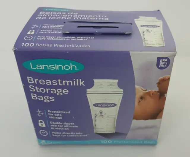 NEW Lansinoh Breastmilk Storage Bags, 100 Count 6oz Milk Bags  FREE SHIPPING