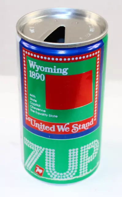 1976 Bicentennial 7up Can Wyoming 1890 44th State 12oz Seven Up Bottling Vintage