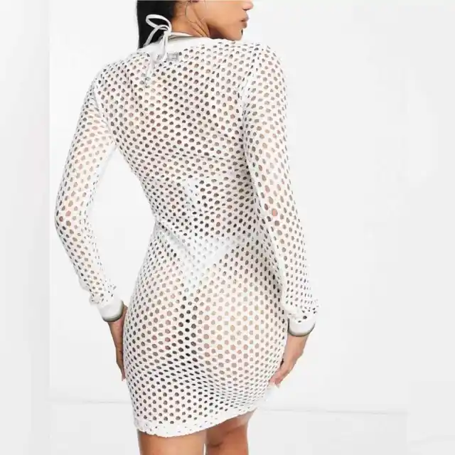 Ivy Park x Adidas White Mesh Mini Dress