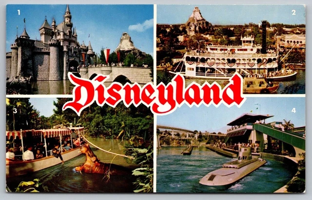 Disneyland Magic Kingdom Sleeping Beauty Castle Mark Twain Submarine Postcard