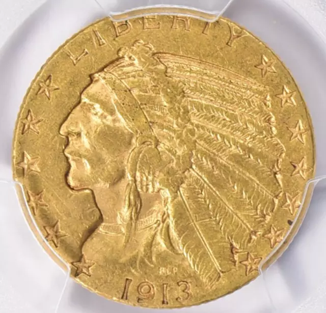 1913-S Indian Head $5 Half Eagle Gold Pcgs Xf45 2