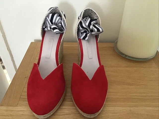 LULU GUINNESS EVE Rope Wedge Red Suede Espadrilles Sandals 7 50.00 PicClick UK