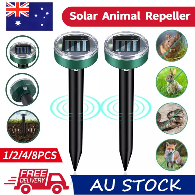 10Pc Solar Snake Repeller Solar Ultrasonic Pest Mole Rodent Rat Possum Repellent