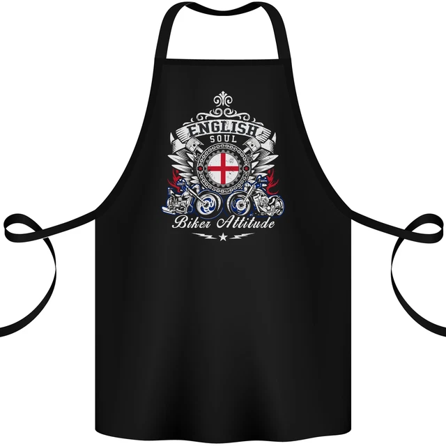 English Soul Biker Attitude Bike Motorcycle Cotton Apron 100% Organic