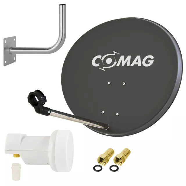 COMAG HD Digitale SAT Anlage 60cm Schüssel Single LNB Wandhalter 1 Teilnehmer d