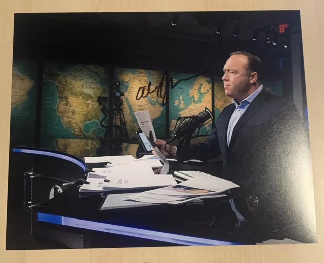 ALEX JONES HAND SIGNED 8x10 PHOTO INFO WARS CONSPIRACY THEORIST VERY RARE COA